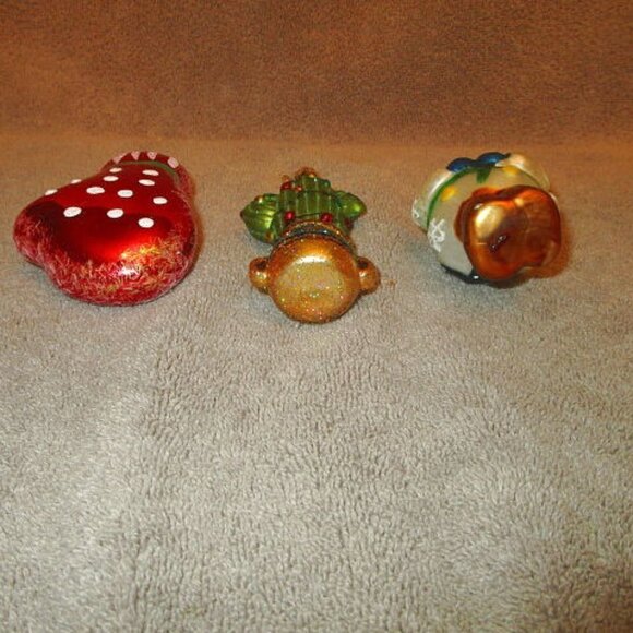 Set Of 6 MERCURY Blown GLASS Ornaments CACTUS Santa TREE Snowman VINTAGE 70s - Picture 12 of 12